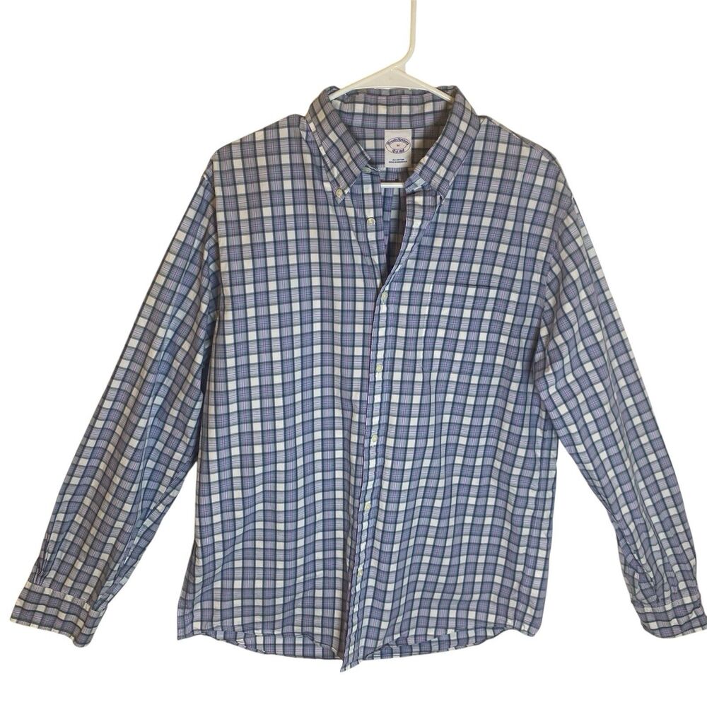 Brooks Brothers Shirt Mens Sz M Multicolor Long Sleeve Plaid Preppy Minimalist
